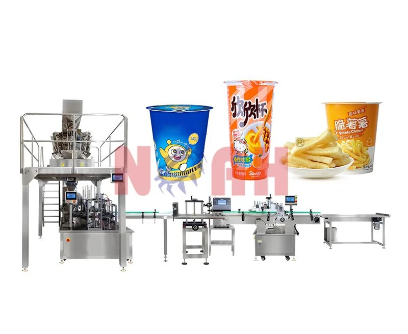 Automatic Snack Granule Cup Filling Sealing Machine Production Line