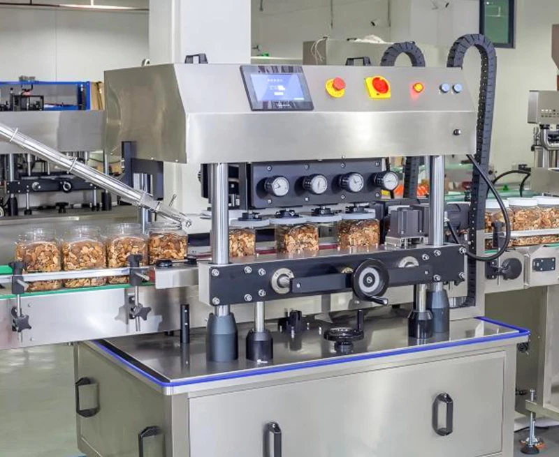 Automatic Glass/Plastic Bottle Can Granule Filling Capping Labeling Machine Line