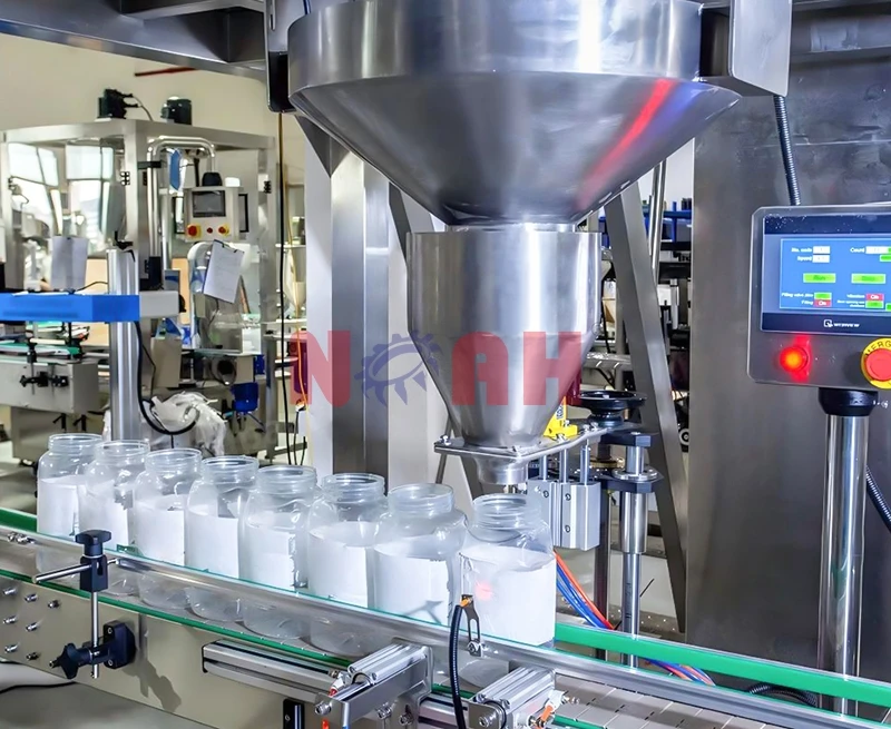 Automatic Granule Bottle Filling Capping Labeling Machine Line with Heat Shrinker