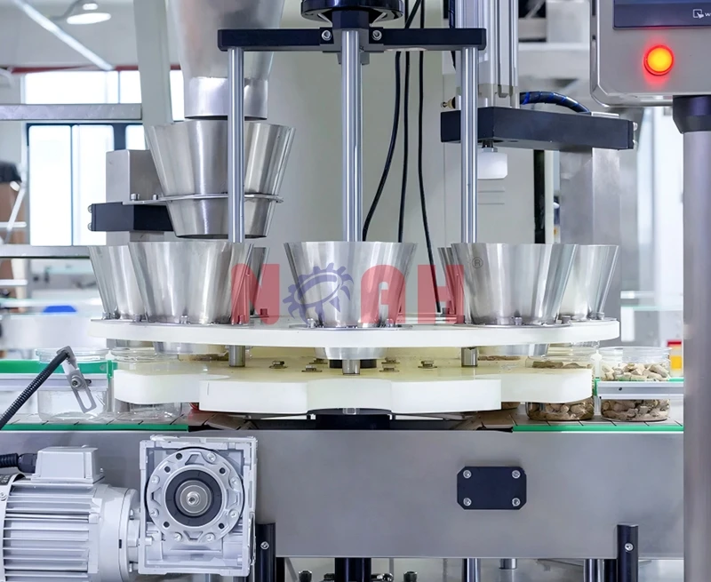 Automatic Granule Cans Tin Filling Machine With Multihea Weighing